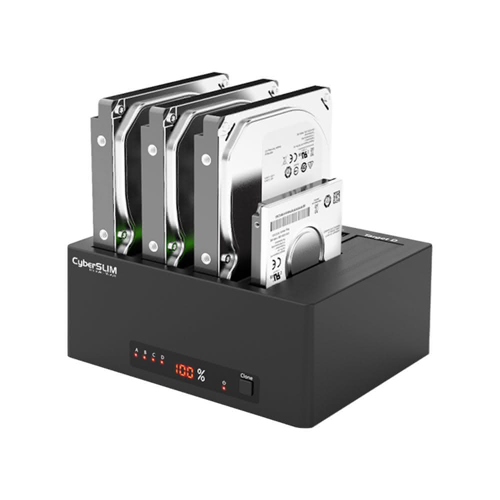CyberSLIM-【CyberSLIM】S4-U3 4槽硬碟外接盒 2.5吋3.5吋SATA硬碟通用(1對3對拷機)
